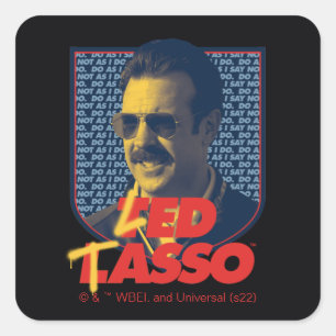 Ted Lasso Led Tasso Badge Fyrkantigt Klistermärke