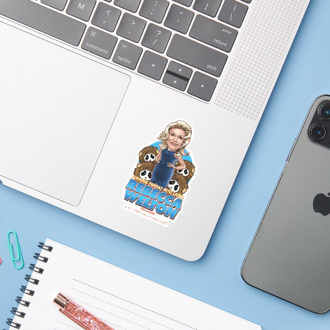 Ted Lasso | Rebecca Welton Bobblehead Klistermärken (Laptop med iPhone)