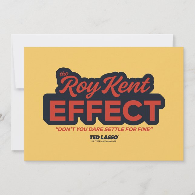 Ted Lasso | Roy Kent Effect Typography Graphic Anteckningskort (Framsida)