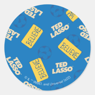 Ted Lasso Tro Sign och Boll Toss Mönster Runt Klistermärke
