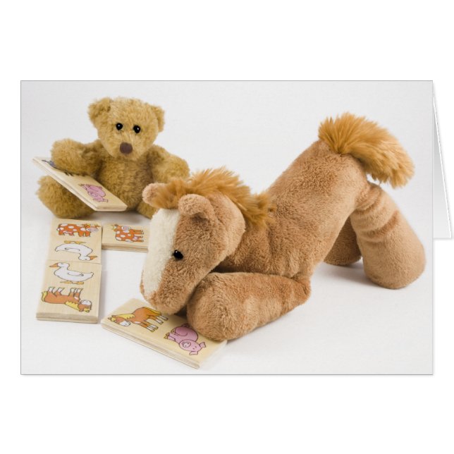 Ted och Häst dominospel Hälsningskort (Framsidan Horizontal)