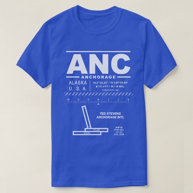 Ted Stevens Anchorage Intl Airport ANC T-Shirt (Design framsida)