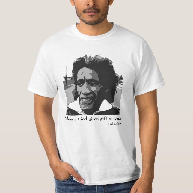 Ted Williams on Discount-Shirt white Tee Shirt (Framsida)