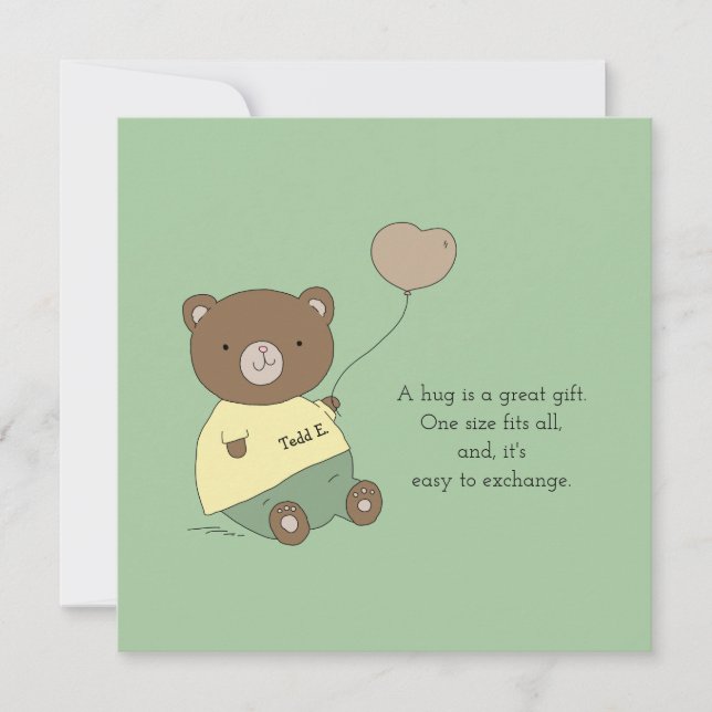 Tedd E. Bear Hugs Grönt Personlig (Framsida)