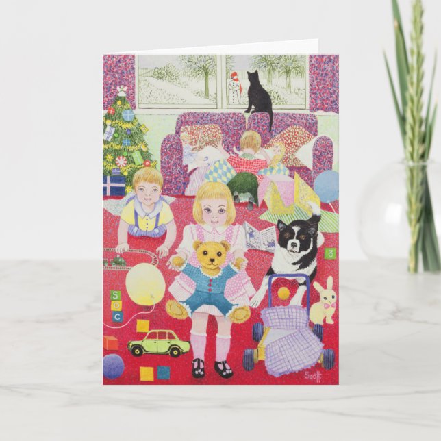 Tedddy's jul Pajamas Helgkort (Framsida)