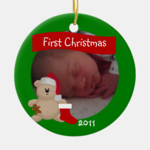Teddy Anpassningsbar Första julen Ornament