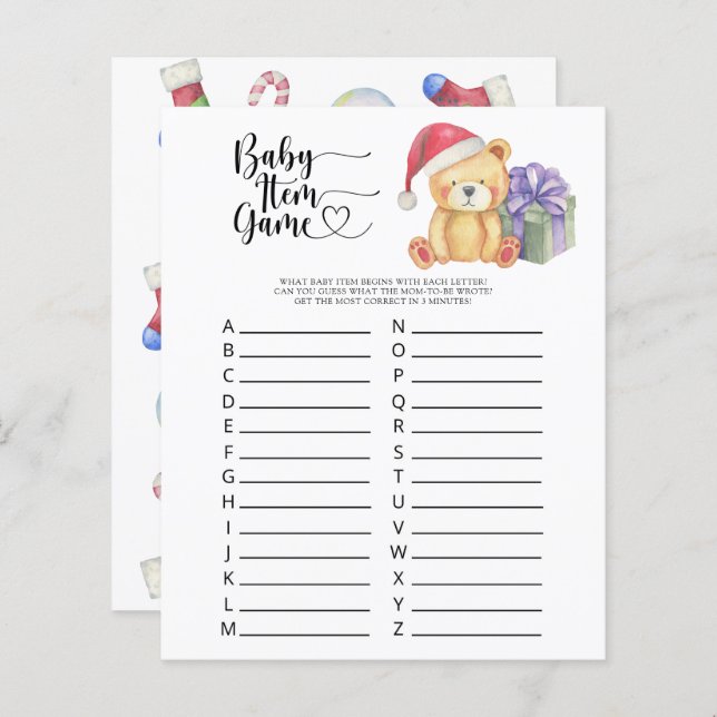 Teddy - Baby artikelspel. Barnstödsspel (Fram/baksida)