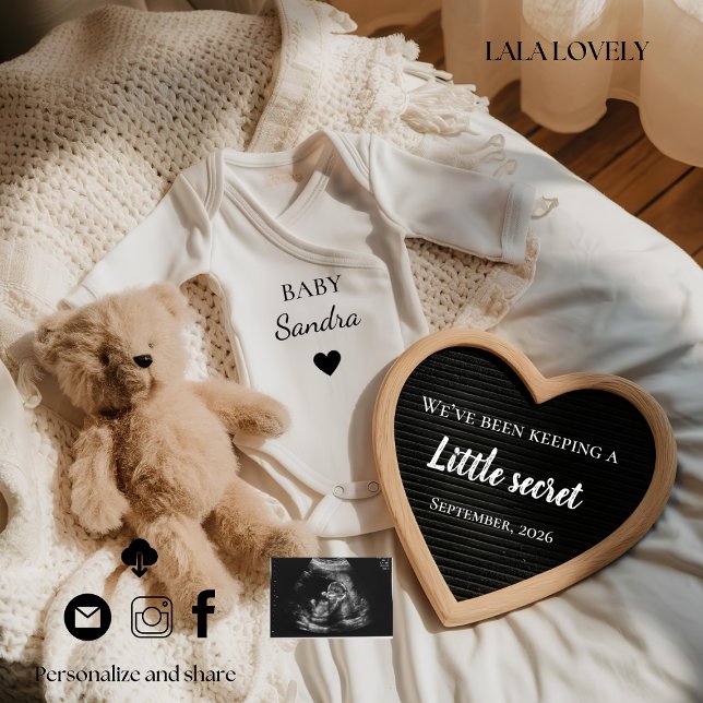  Teddy baby  reveal pregnancy announcement card  Meddelande (Skapare uppladdad)