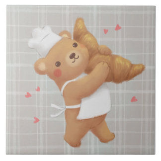 Teddy Baker med Croissant Kakelplatta
