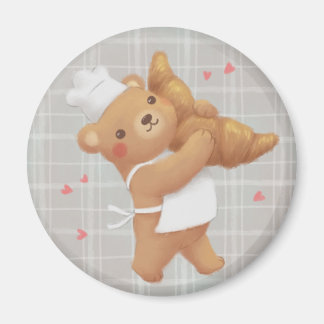 Teddy Baker med Croissant Magnet
