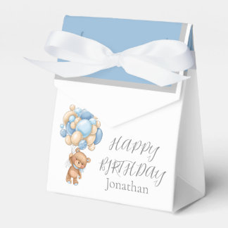Teddy Balloon Barly Wait Birthday Boy Favor Box Presentaskar