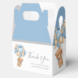 Teddy Balloon Blue Favor Box Presentaskar