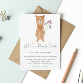Teddy Barly Wait Baby Shower Inbjudningar