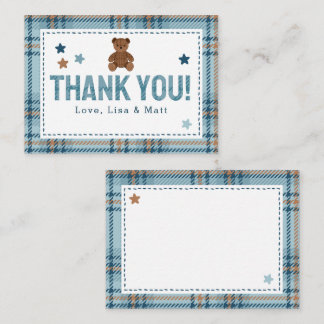 Teddy Bear 1st Birthday or Baby Shower Thank you Anteckningskort