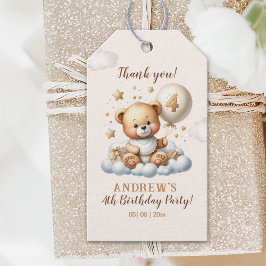 Teddy Bear 4th Birthday Celebration Presentetikett