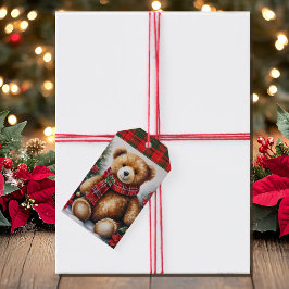 Teddy Bear Add Names Christmas Presentetikett
