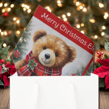 Teddy Bear Add Names Cute Christmas