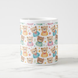 Teddy bear and flowers jumbo mugg