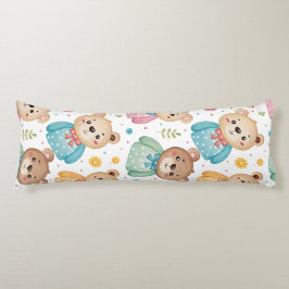 Teddy bear and flowers kroppskudde