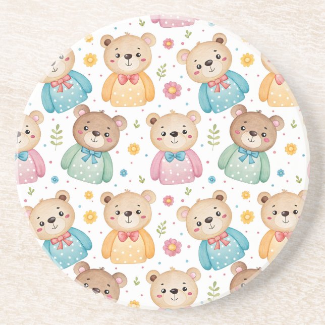 Teddy bear and flowers underlägg (Framsidan)