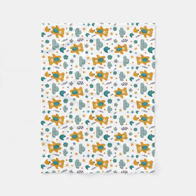 Teddy Bear Baby Blanket Fleecefilt (Framsidan)