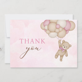 Teddy Bear Baby Pink Tack Kort