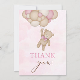 Teddy Bear Baby Pink Tack Kort