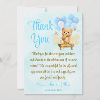 Teddy Bear Baby Shower - A Little Honey Baby Showe Tack Kort
