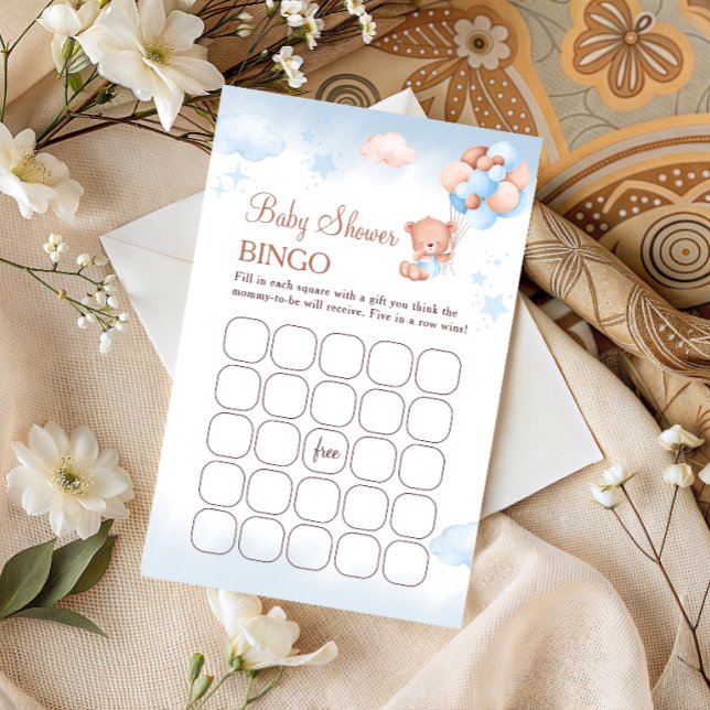 Teddy Bear Baby Shower Bingo Game Card (Skapare uppladdad)