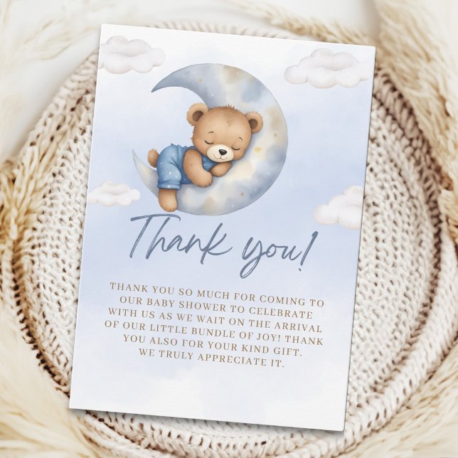  Teddy Bear Baby Shower boy Tack Kort (Skapare uppladdad)