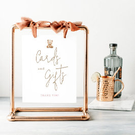 Teddy Bear Baby Shower Cards And Gifts Poster
