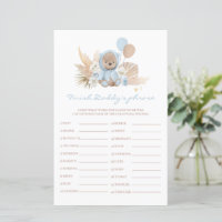 Teddy Bear Baby Shower Färdig Daddy's Fras Spel