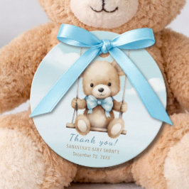 Teddy Bear Baby Shower Favor Tags Gåvor Etiketter