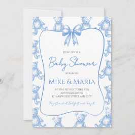 Teddy bear baby shower invitation inbjudningar