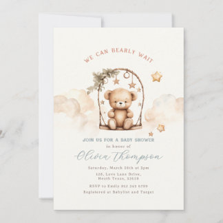 Teddy Bear Baby Shower Invitation Inbjudningar