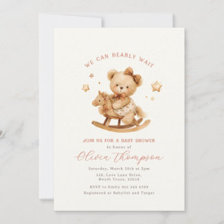 Teddy Bear Baby Shower Invitation Inbjudningar