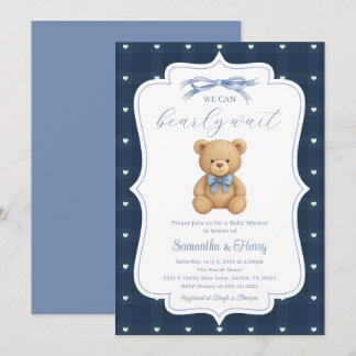 Teddy Bear Baby Shower Party Invitation Inbjudningar