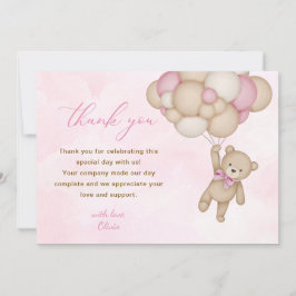 Teddy Bear Baby Shower Pink Tack Kort