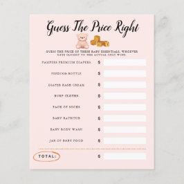Teddy Bear Baby Shower Rosa Spel Gissa Priset
