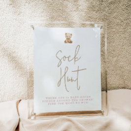 Teddy Bear Baby Shower Sock Hunt Poster