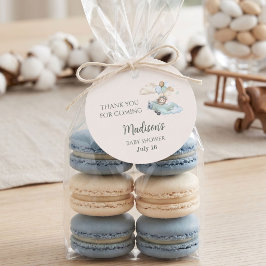 Teddy Bear Baby Shower Tacksamhetspresent i Rund F Gåvor Etiketter