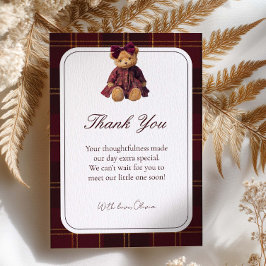 Teddy Bear Baby Shower Thank You Card Tack Kort