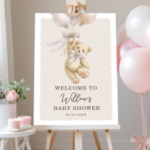 Teddy Bear Ballonger Baby Shower Välkomstskylt