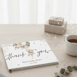 Teddy Bear Balloon Foil Baby Shower Guest Book Gästböcker