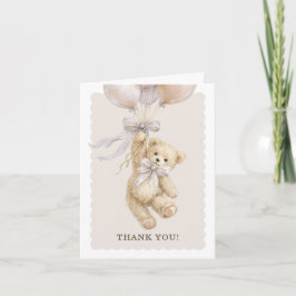 Teddy Bear Balloons Baby Shower Thank You Cards Kort