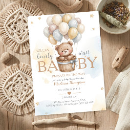 Teddy Bear Bebisdopp Invitation Inbjudningar