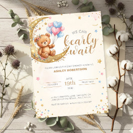 Teddy Bear Bebisdopp Invitation Inbjudningar