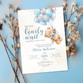 Teddy Bear Bebisdopp Invitation Inbjudningar