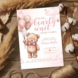 Teddy Bear Bebisdopp Invitation Inbjudningar