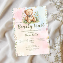 Teddy Bear Bebisdopp Invitation